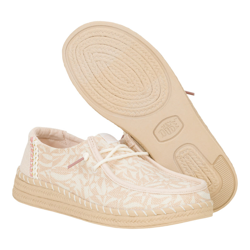 ZAPATO WENDY ESPADRILLE RETRO PALM PALE PINK/WHITE