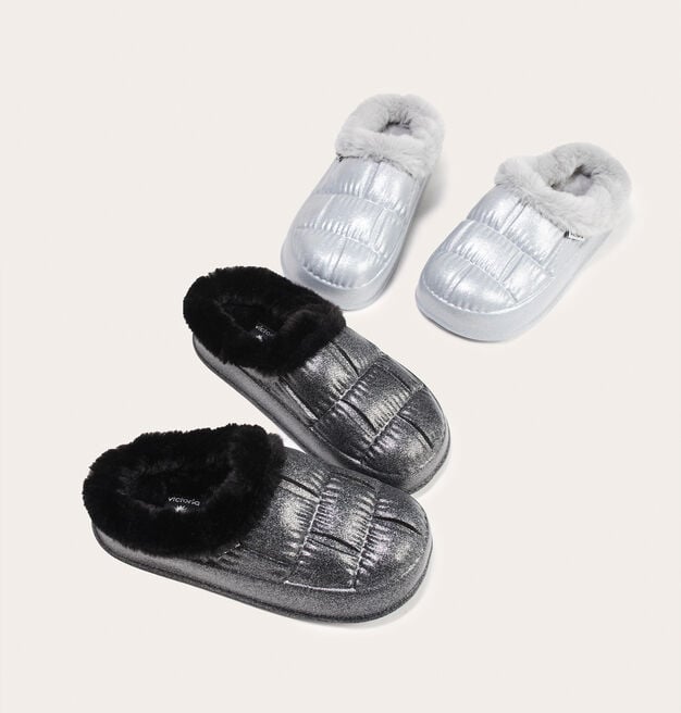 ZAPATILLA CASA 1402101 NUBE GLITTER PLATA